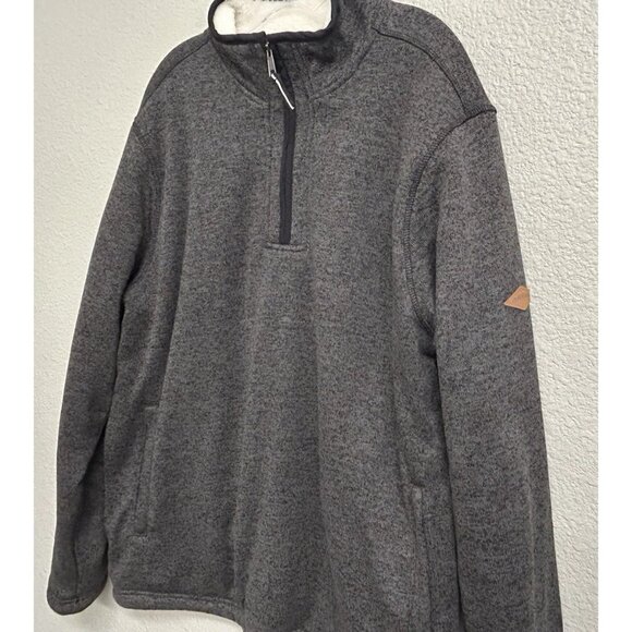 Orvis Men’s Quarter Zip Sherpa Lined Pullover Sweater XL Outdoor Gray - Picture 3 of 12
